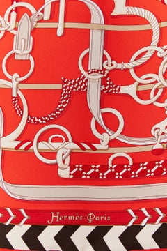 Printed silk Twill carré " Panoplie equestre" Hermès