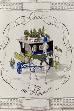 Silk jacquard printed carré " Quai aux fleurs " Hermès