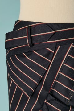 Minifalda asimétrica a rayas de ALEXANDRE VAUTHIER