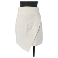 White Tweed bouclette asymmetrical mini skirt ALEXANDRE VAUTHIER Couture