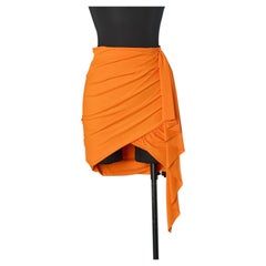 Orange Asymmetrical and draped jersey mini skirt ALEXANDRE VAUTHIER