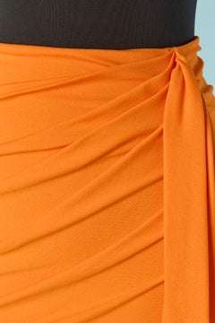Orange Asymmetrical and draped jersey mini skirt ALEXANDRE VAUTHIER