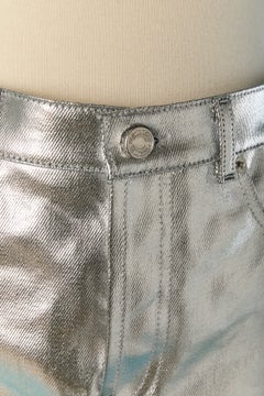 Silver coated denim mini skirt ALEXANDRE VAUTHIER