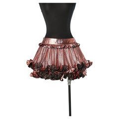 Pink lamé ruffled mini skirt ALEXANDRE VAUTHIER