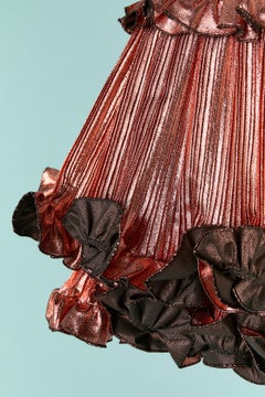 Pink lamé ruffled mini skirt ALEXANDRE VAUTHIER