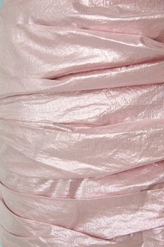 Pink lamé draped mini skirt with side ruffle ALEXANDRE VAUTHIER Cruise 2018
