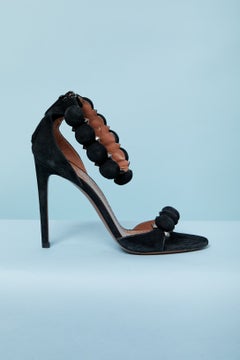 Black suede high heels sandals ALAIA