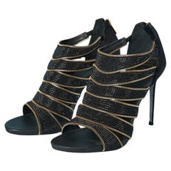 Black rhinestone sandal with zip edge RENE CAOVILLA
