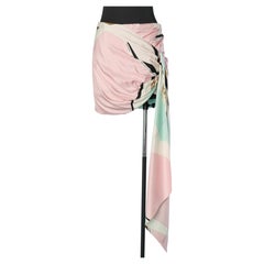 Printed silk asymmetrical draped skirt ALEXANDRE VAUTHIER Couture