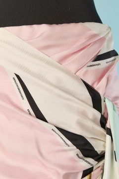 Printed silk asymmetrical draped skirt ALEXANDRE VAUTHIER Couture