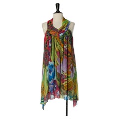 Abito da cocktail senza maniche in chiffon stampato ROBERTO CAVALLI