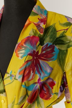Yellow printed cotton dress THIERRY MUGLER