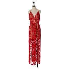 Robe en guipure orange GALLIANO
