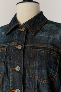 Denim jacket with embroideries on the back GALLIANO