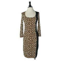Jersey cocktail dress with animal print on JUST CAVALLI