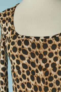Jersey cocktail dress with animal print on JUST CAVALLI