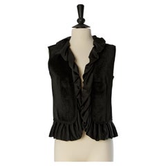Black Veste with ruffled edge LANVIN Fourrure by Alber Elbaz FW 2021