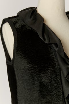 Black Veste with ruffled edge LANVIN Fourrure by Alber Elbaz FW 2021