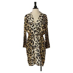 Silk cocktail dress with animal print THIERRY MUGLER