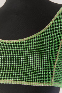 Green mesh top and mini skirt ensemble CHRISTIAN DIOR