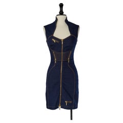 Denim sleeveless dress VERSACE JEANS COUTURE