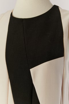 Pale pink and black wool sleeveless dress with cutwork BOTTEGA VENETA