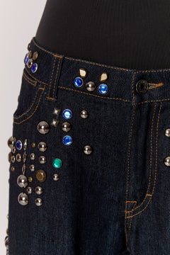 Denim jeans with studs and rhinestone embellishment DOLCE & GABBANA