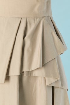 Beige cotton asymmetrical ruffled skirt ALEXANDRE VAUTHIER Couture