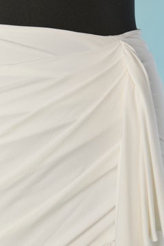 Jupe drapée en jersey blanc à volants ALEXANDRE VAUTHIER