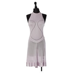 Pale lilac rayon backless dress ALAIA