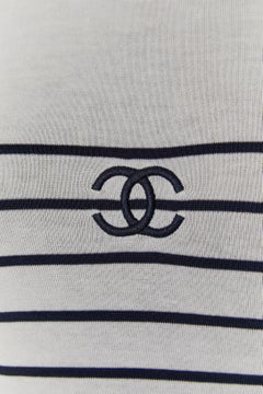 White cotton tank top with striped CHANEL