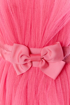 Pink tulle Mini cocktail dress with bow ROBERTO CAVALLI CLASS