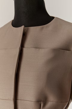Wool single breasted jacket with black leather belt CHRISTIAN DIOR