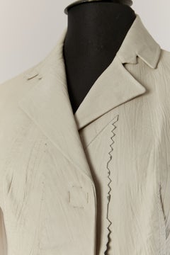 Graue Leder- und Strickjacke von CHRISTIAN DIOR, entworfen von JOHN GALLIANO