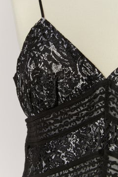 Cocktailkleid mit doppelter Lage aus Spitze und bedrucktem Stoff – ROBERTO CAVALLI CLASS