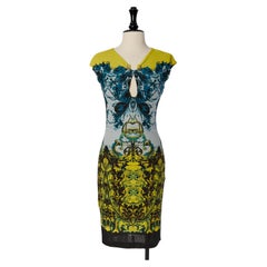 Printed rayon cocktail dress ROBERTO CAVALLI