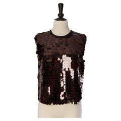 Camiseta sin mangas de jersey de algodón negro con una lentejuela negra en la parte delantera, de SONIA RYKIEL