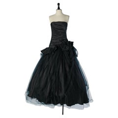 Black taffeta and tulle bustier evening dress VALENTINO Boutique