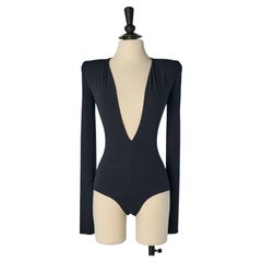Body in jersey blu navy con scollo a V profondo ALEXANDRE VAUTHIER