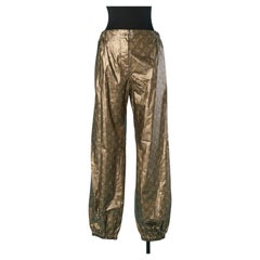 Beige gold coated jogging pant with monogram LOUIS VUITTON