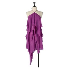 Purple chiffon backless cocktail dress ALEXANDRE VAUTHIER Couture