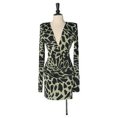 Drapiertes Mini-Cocktailkleid aus Jersey mit Animal-Print von ALEXANDRE VAUTHIER
