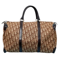 Leather and monogramme cotton canevas "48h" travel bag LOUIS VUITTON
