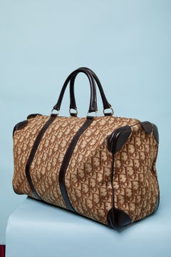 Leather and monogramme cotton canevas "48h" travel bag LOUIS VUITTON