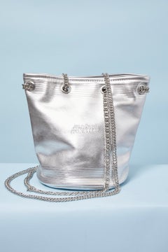 Silver leather bucket bag with chain JEAN-PAUL GAULTIER