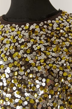 Gold and silver sequin tee-shirt LANVIN by Alber Elbaz
