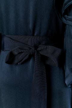 Navy blue silk ruffled cocktail dress LANVIN for H&M