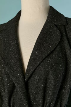 Veste en laine noire chinée avec ceinture JOHN GALLIANO