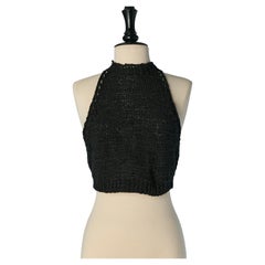 Black knit crop top ALEXANDRE VAUTHIER
