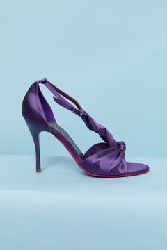 Sandali in raso viola EMMANUEL UNGARO